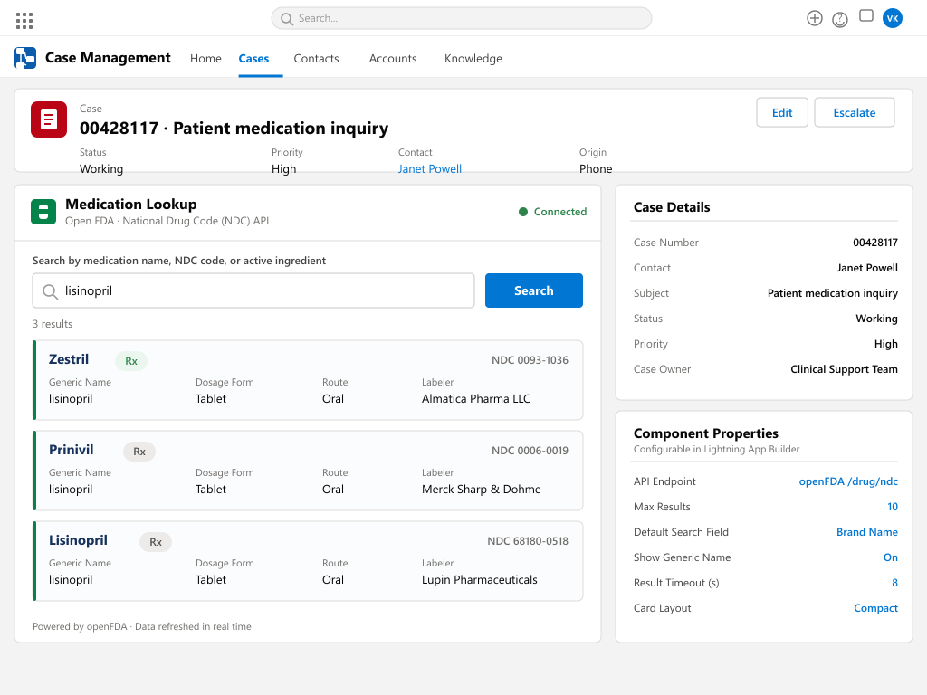 FDA NDC Medication Search LWC